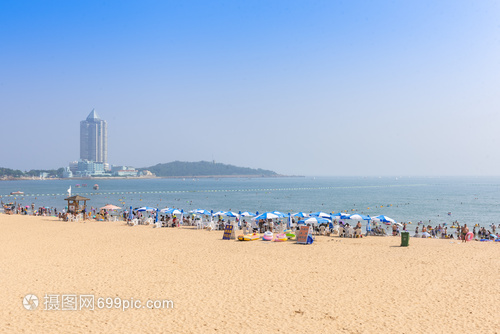 青岛第一海水浴场风光